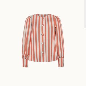 Striped Button-Up Blouse / Overshirt